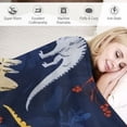 thumbnail image 3 of RUIYC  in The Dark Throw Blanket  Jurassic Dinosaur Pattern Soft Cozy Flannel Blanket for Boys Girls, All Seasons Navy Blue Gifts Blanket for Kids, 3 of 6