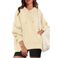 thumbnail image 2 of Kaemgyyd Oversized Sweatshirt for Women Solid Color Long Sleeve Hoodies Casual Loose Drawstring Pullovers with Pocket, 2 of 6