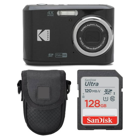 Kodak PIXPRO FZ45 Digital Camera (Black) + Camera Case + Memory Card