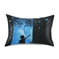 thumbnail image 7 of Yayeee Pillowcase Standard Size Set of 2 Satin Wrinkle Resistant Pillow Case, Blue Butterfly, 7 of 7