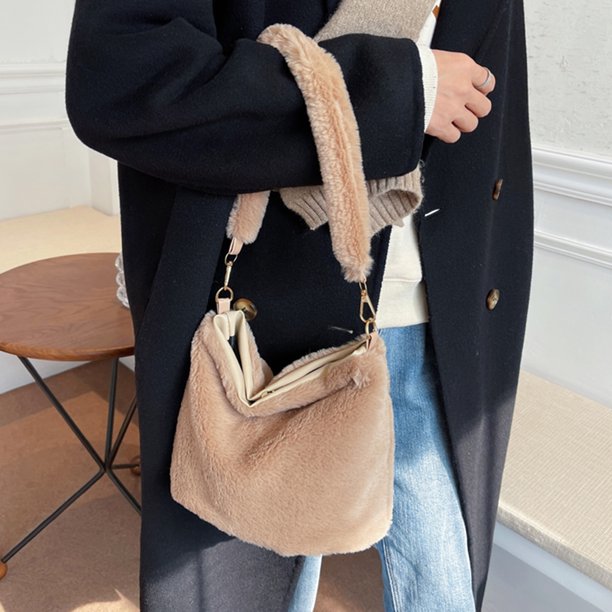 Bolsa Bolso bandolera informal de piel sintética para mujer, color sólido, para invierno (marrón) JShteea Para Estrenar
