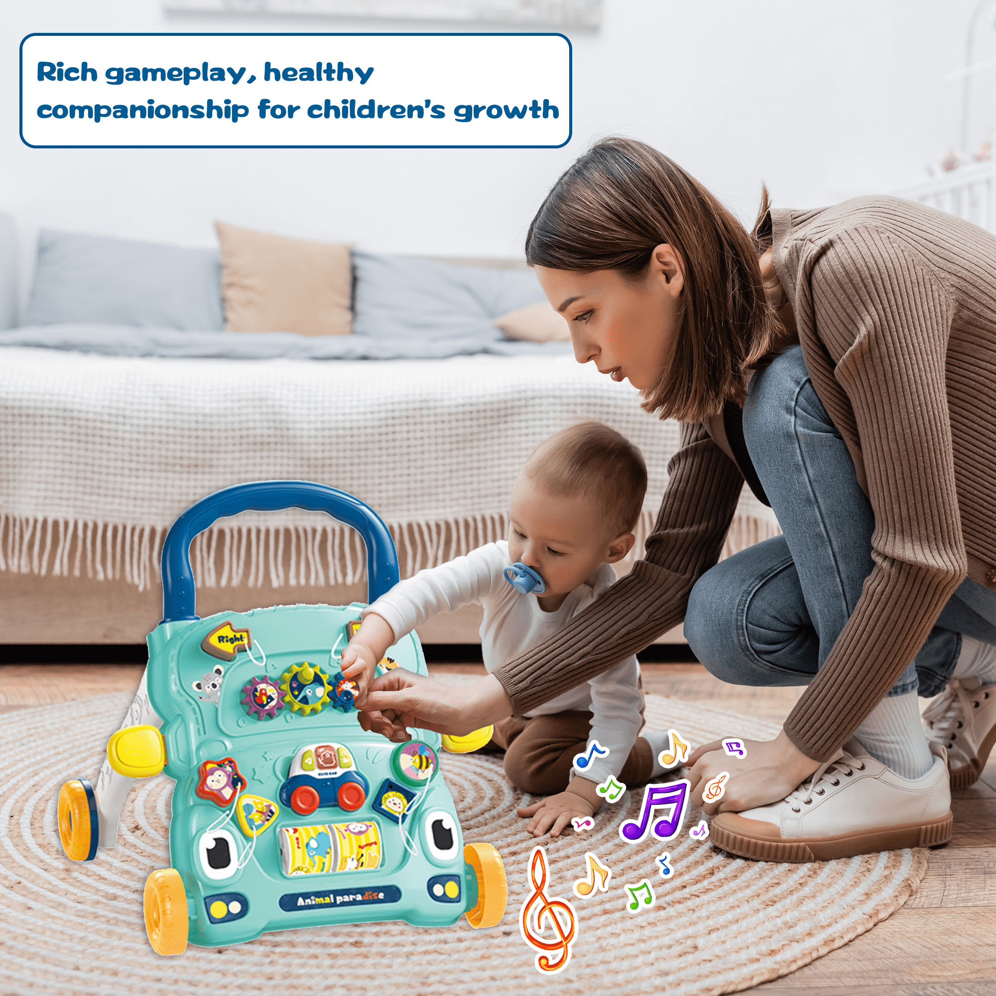 Richgv Baby Walker Toys for 1 Year Old Sit to Stand Learning Walker Activity Center Baby Push Walker