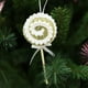 thumbnail image 4 of Adorno navideño de piruleta de espuma con diseño de rayas de lentejuelas | Decoración brillante para colgar en el árbol de Navidad con lazo, 4 of 6