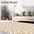 thumbnail image 2 of ODIKA 5'x7' Machine Washable Non-Slip Area Rug, Luxurious Swirl Abstract Lattice Textured High Traffic Rug with Pad, Beige, 582739, 2 of 8
