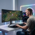 thumbnail image 4 of Gawfolk 49 Inch 120Hz Curved Ultrawide Gaming Monitor, DQHD 5120x1440 1500R, Built-in Speakers, DP HDMI Ports, 100x100mm VESA Mountable for Home Office Business, 4 of 9