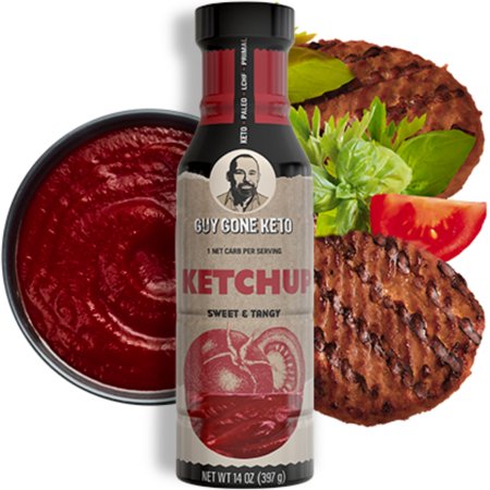 Keto Condiments by Guy Gone Keto, Paleo, Low Carb, Gluten Free, Plant-Based, Infused with MCT Oil, No Artificial Sweeteners, Grain Free, Dairy Free, Keto Sauces (Ketchup Sauce, 2 Pack)