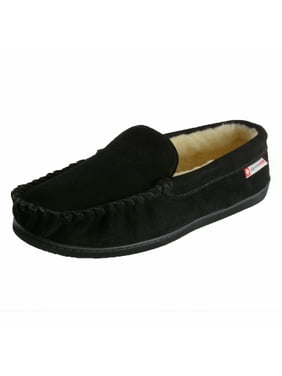 Mens Black Moccasin Slippers