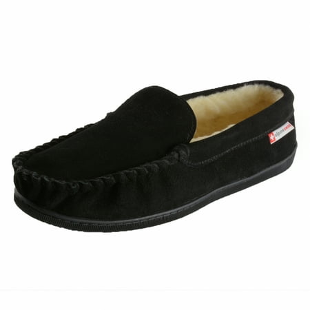 Brown Suede Moccasins - Alpine Swiss Yukon Mens Suede Shearling Moccasin Slippers Moc Toe Slip On Shoes