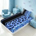 thumbnail image 5 of Homewish Blue Cheetah Print Twin Sheets for Girls, Animal Print Stripe Bedding, 3 Pieces (1 Flat Sheet, 1 Fitted Sheet and 1 Pillowcase), 5 of 6