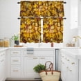 thumbnail image 3 of Fall Leaves Kitchen Curtains Valances and Tiers Set of 3 Maple Leaf Fall Plant Abstract Scenery Tier Curtains and Valance with Rod Pocket for Small Windows, 27.5"x36", 3 of 9