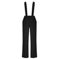 thumbnail image 4 of Womens High Waisted Suspender Pants Wide Leg Wrinkle Resistant Palazzo Pants for Work Weekend Black,Size M, 4 of 9