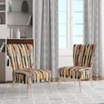 thumbnail image 2 of Designart "Elegance And Colorful Colors Stripes" Upholstered Modern & Contemporary Accent Chair and Striped Arm Chair - Multiple Color & Pattern, 2 of 7