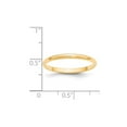 thumbnail image 4 of Auriga Fine Jewelry 14K Yellow Gold 2mm Lightweight Half Round Wedding Band for Women Size 8.5, 4 of 6
