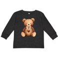 thumbnail image 3 of Inktastic Cute Teddy Bear with Heart Boys or Girls Long Sleeve Toddler T-Shirt, 3 of 5