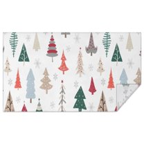 Multicolor Christmas Tree Pattern Rectangle Tablecloth 60"x102",Waterproof Polyester Rectangle Table Cloth, Wipeable Spillproof Polyester Tablecloth for Dining, Camping, Indoor and Outdoor