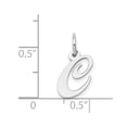 thumbnail image 3 of 14K White Gold Charm Pendant Themed 16 mm 13 Small Fancy Script Initial C, 3 of 3