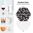 thumbnail image 6 of Lsque Skeleton Pattern 4" Drink Coasters Set of 4, PVC Leather Absorbent Coasters, Table Coaster Set Decorative Coffee Cup Coasters Housewarming Gift -Hexagon, 6 of 6