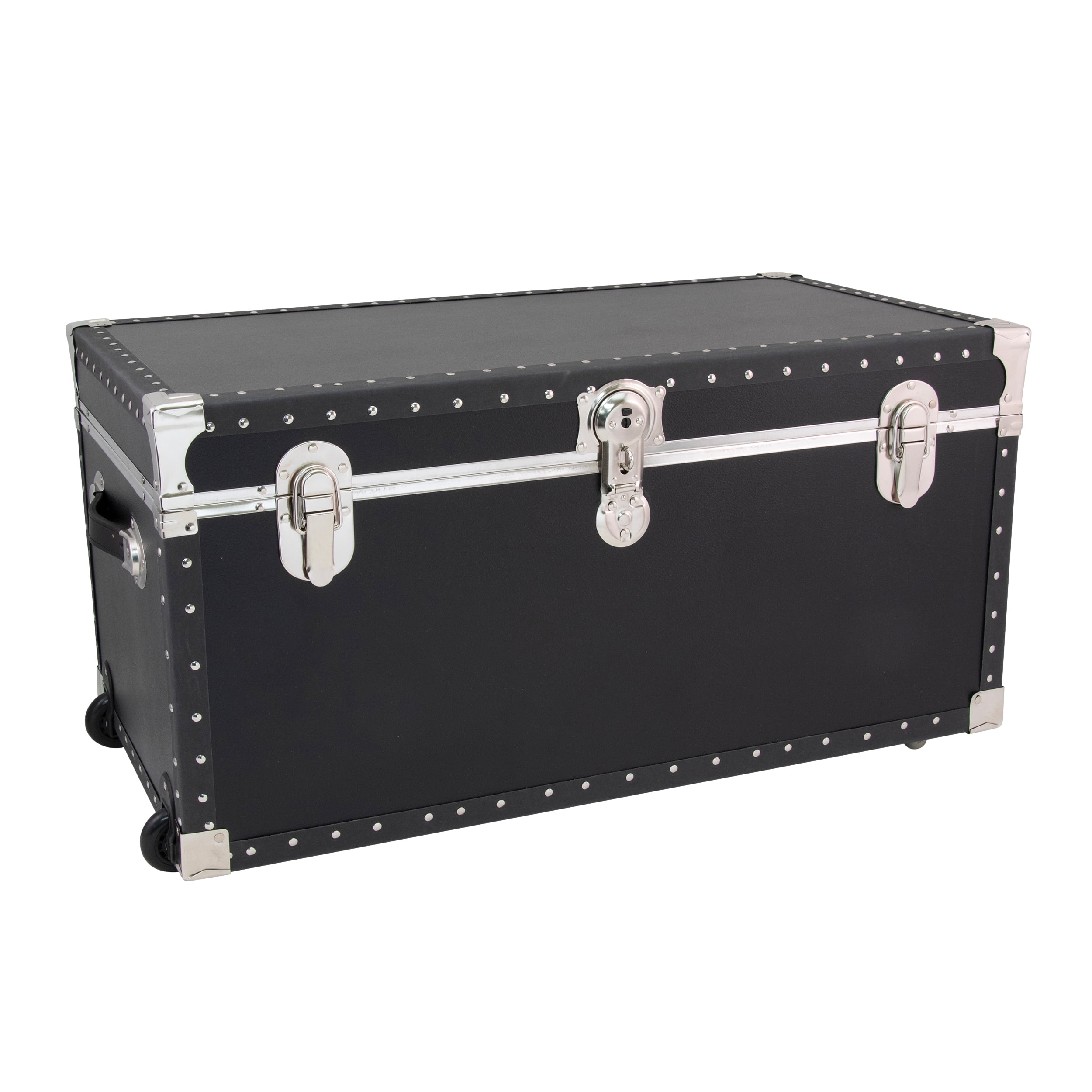 Seward Trunk Trailblazer 31Inch Footlocker Trunk with Wheels, Black