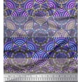 thumbnail image 1 of Soimoi Moss Georgette Fabric Stripe & Mandala Kaleidoscope Print Fabric by Yard 42 Inch Wide, 1 of 1