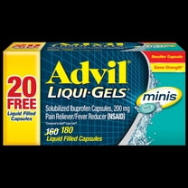 Advil Liqui-Gels Minis Pain Relievers and Fever Reducer Liquid Filled Capsules, 200 Mg Ibuprofen, 180 Count