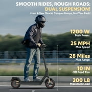 Electric Scooter for Adult, 48V 13AH Folding E-Scooters, 800W Motor up to 25Mph & 28Miles Range,10 Off Road Tire Scooter with Dual Suspension & Turn Signal Light