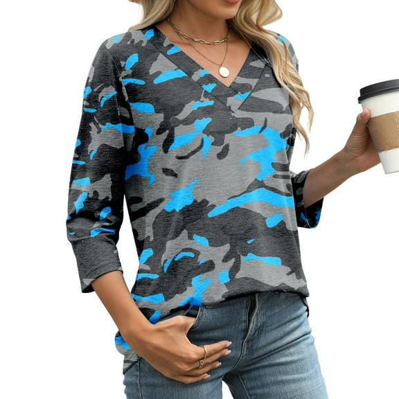 Womens Tops Women's Short Sleeved Solid Color Pocket V Neck Loose T Shirt Top Shirts for Women