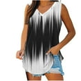 thumbnail image 2 of Tank Tops for Women under $5 Plus Size Sleeveless V-Neck Basic Casual Flowy Summer T-Shirt White M, 2 of 5
