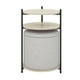 thumbnail image 1 of Mesa Auxiliar MU:4LIFE Estilo Kanso con taburete Otomano gris Claro y natural, 1 of 4