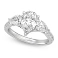 thumbnail image 2 of Silvago Jewelry 2.34 Ct Pear Cut Solitaire Engagement Ring with Accent Moissanite - 14K White Gold Plated 3-Stone Trilogy Wedding Band for Women with Moissanite Gemstone, 2 of 3
