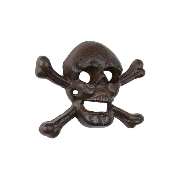 Metal Skull & Crossbones Beer Soda Bottle Opener Wall Mount Home Bar Pub Halloween Decor