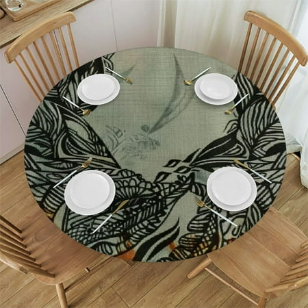

Sheronv ESAO Style Round Table Cover Stain Resistant Washable Indoor Outdoor Tablecloth Kitchen Dining Wedding Parties Waterproof Fabric 100% Polyester 54-58