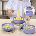 thumbnail image 5 of Microwave Ramen Cooker Bowl Set,Happon 40 oz Ramen Cooker with Handles Ramen Noodle Cooker with Spoon Chopsticks Fork for College Dorm Room Apartment Essentials(Purple), 5 of 7