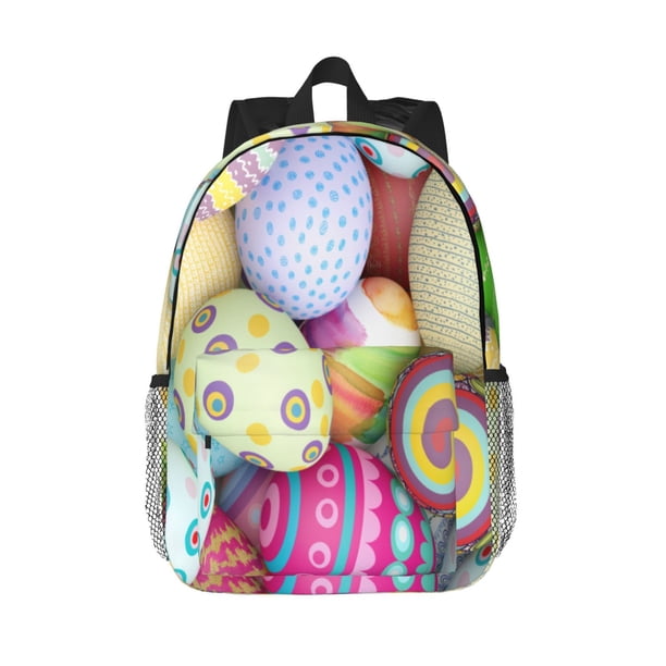 Easygdp Colorful Easter Eggs Mochila Ligera de 15 Pulgadas para Estudiantes, Mochila Cómoda para la Escuela y Viajes, Correas Ajustables