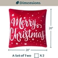 thumbnail image 6 of PAVILIA Holiday Throw Pillow Covers 20x20 Set of 2, Decorative Pillow Cases Bed Sofa Couch, Winter Accent Decor Cushion Bedroom Living Room, Velvet Square Euro Sham Covers, Merry Christmas Text Red, 6 of 9