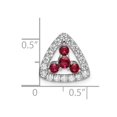 thumbnail image 2 of 14k WhiteGold Lab Grown Diamond Si1 Si2 G H I Lab Crtd Ruby Triangle Pendant Necklace Measures 13.36x14.01mm Wide 6.56mm, 2 of 6