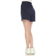 thumbnail image 3 of White Mark Short en Molleton Longline Extensible à Taille Haute pour Femmes, 3 of 5