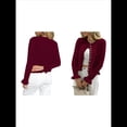 thumbnail image 3 of Suéteres Tipo Cárdigan con Botones para Mujer, Ligeros, de Larga, Cuello Redondo, de Punto, de Verano, con Abertura Frontal Vino Tinto XL, 3 of 7