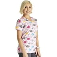 thumbnail image 4 of Tooniforms Scrubs Top For Women V-Neck Print TF738, 4 of 7