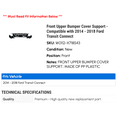 thumbnail image 2 of Front Upper Bumper Cover Support - Compatible with 2014 - 2018 Ford Transit Connect 2015 2016 2017, 2 of 2
