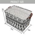 thumbnail image 2 of Howarmer Rectangle Large Storage Baskets, Collapsible Waterproof Toy Bins with Handles, Foldable Storage Bin Organizer Baskets with Handles for Clothes, Toy, Nursery, Black Geometry, Cactus Leaves, 2 of 8
