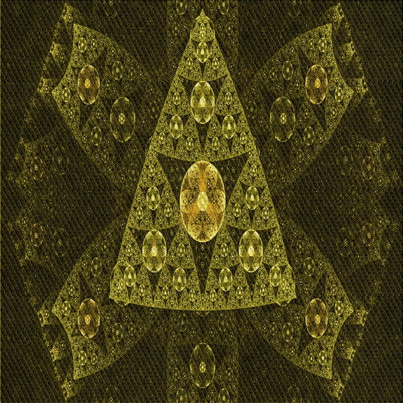 Ahgly Company Machine Washable Indoor Square Transitional Dark Yellow Green Area Rugs, 6' Square