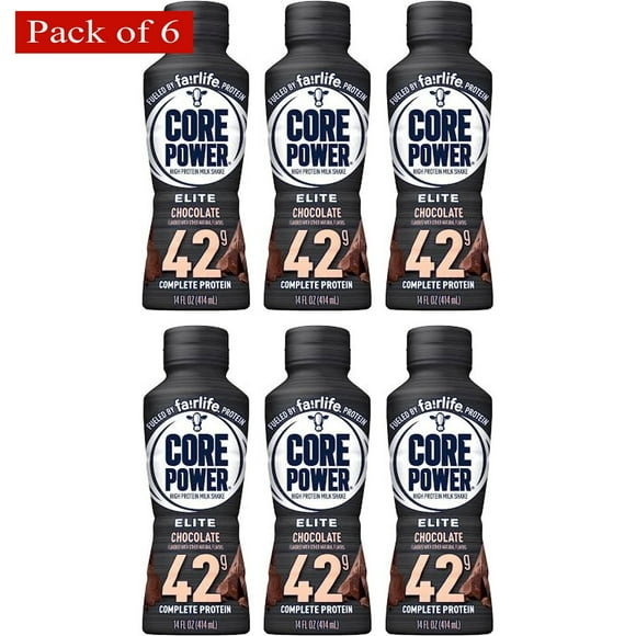 Fairlife Core Power High Protein Milk Shakes, Ready to Drink Elite Chocolate 42g Protein, 14 Fl oz (414 mL) (6 Pack Count)
