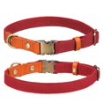 thumbnail image 1 of 5 collares de lona para perros, duraderos y ajustables, clásicos para mascotas con hebilla de metal de liberación rápida y anillo en D para pequeños, medianos y grandes (M, rojo), 1 of 5