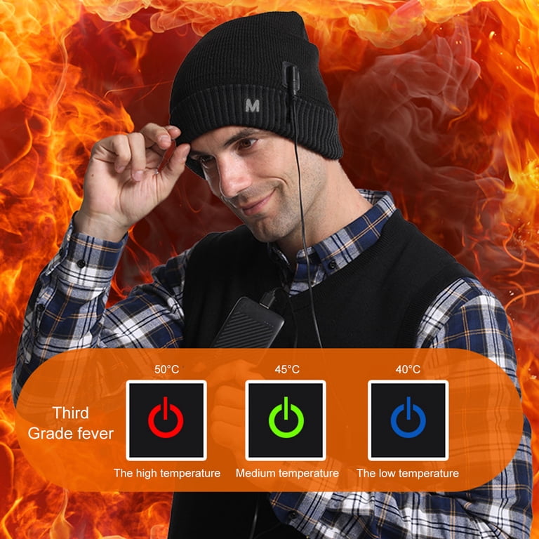 Heated Beanie Rechargeable Battery Powered Winter Knit Skull Cap Amazon.com : Autocastle 7.4V Heated Hat Men Women Battery  main image 2
