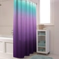 thumbnail image 6 of Shower Curtains Ombre Purple Teal Bath Curtain Gradient Stripes Waterproof Bathroom Shower Curtain Set with Hooks Decoration 72 x 72 Inches, 6 of 7