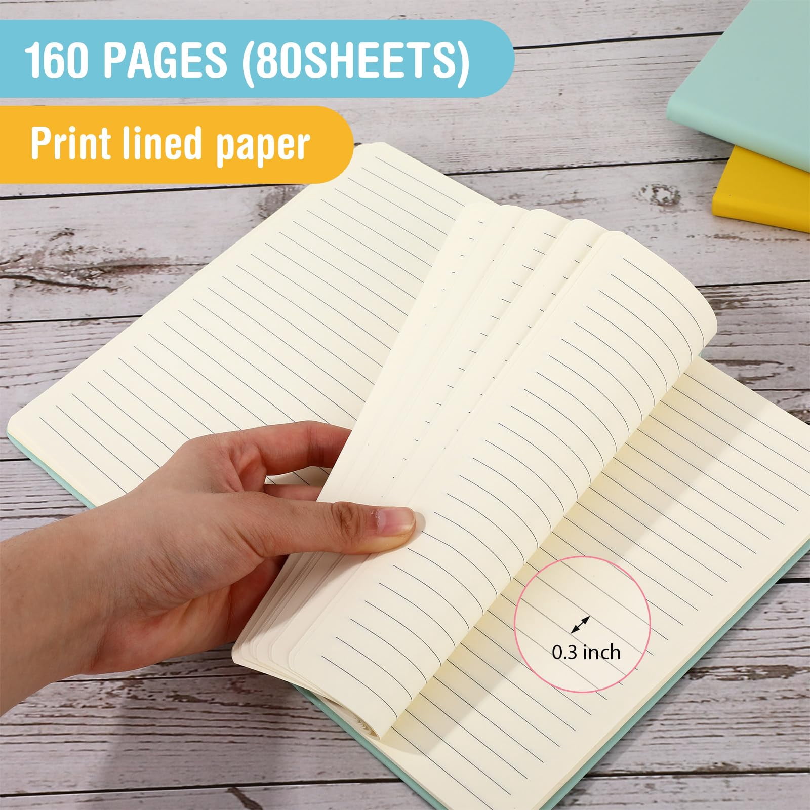 20 Pack Lined Journal Notebooks A5 Hardcover Executive Notebook 5.5" X 8.3" Pu Leather Wide Ruled Journals Bulk With Elastic Band For Home Business Office School Supplies(4 Pastel Colors)