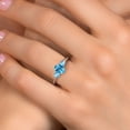 thumbnail image 4 of Gem Stone King 925 Sterling Silver Swiss Blue Topaz Engagement Ring for Women | 1.40 Cttw | Oval Checkerboard 7X5MM | Gemstone November Birthstone | Size 5, 4 of 6