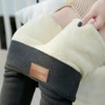thumbnail image 2 of Kitten Lamb Velvet Black And Grey Leggings, 2 of 2
