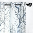 thumbnail image 3 of Decoultimatex Tree Branch Blue White Sheer Curtain for Living Room Linen Textured Semi Sheer Drapes for Bedroom, Grommet, 52"x84"x2, 3 of 6
