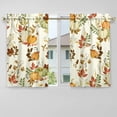 thumbnail image 3 of Fall Kitchen Curtains Valances and Tiers 3 Piece Set, Thanksgiving Pumpkin Maple Leaf Flower Rod Pocket Short Kitchen Tier Curtain Over Sink Window,Farmhouse Cafe Curtains for Autumn Decor 36 Inch, 3 of 6